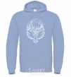 Men`s hoodie Hogwarts owl sky-blue фото