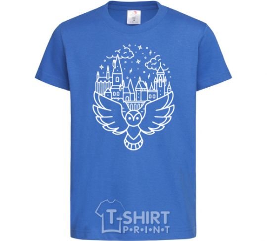Kids T-shirt Hogwarts owl royal-blue фото