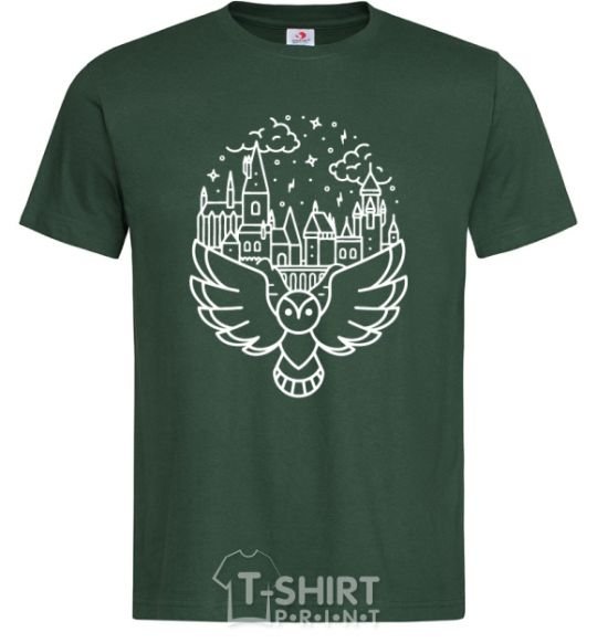 Мужская футболка Hogwarts owl Темно-зеленый фото
