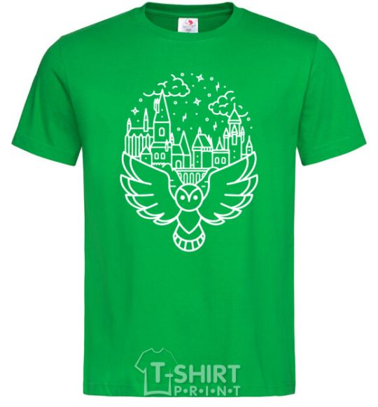 Мужская футболка Hogwarts owl Зеленый фото