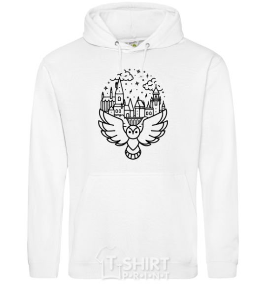 Men`s hoodie Hogwarts owl White фото