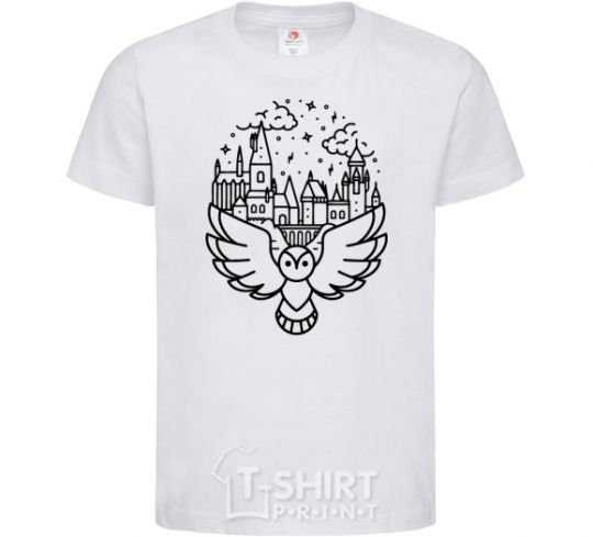 Детская футболка Hogwarts owl Белый фото