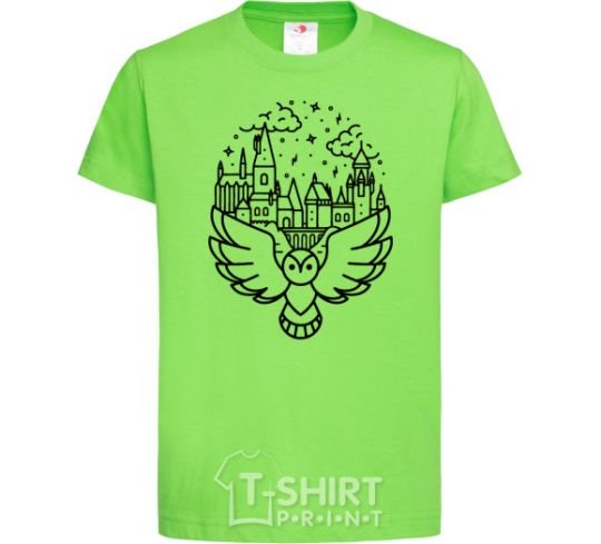 Kids T-shirt Hogwarts owl orchid-green фото