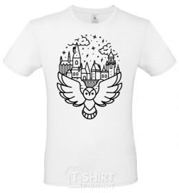 Men's T-Shirt Hogwarts owl White фото