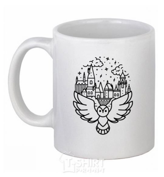 Ceramic mug Hogwarts owl White фото