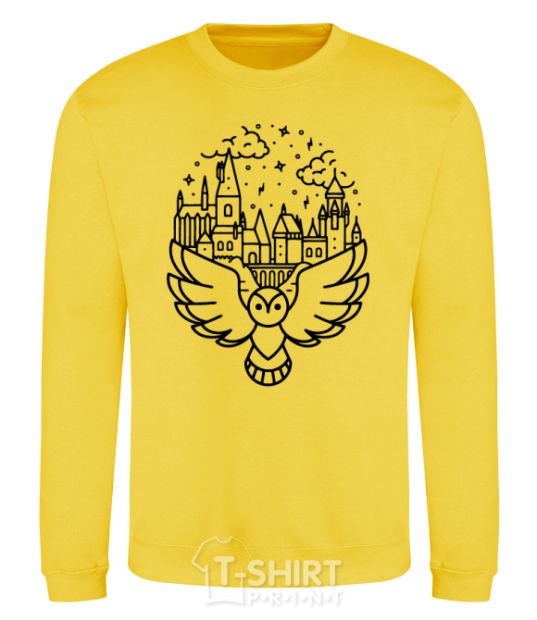 Sweatshirt Hogwarts owl yellow фото