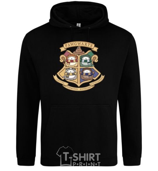 Men`s hoodie Pawgwarts Harry Potter black фото