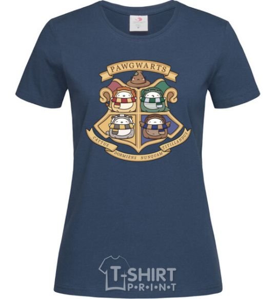 Women's T-shirt Pawgwarts Harry Potter navy-blue фото