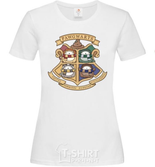 Women's T-shirt Pawgwarts Harry Potter White фото