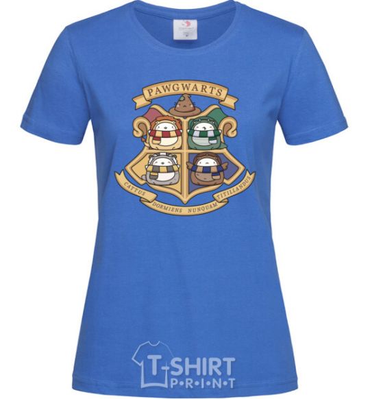 Women's T-shirt Pawgwarts Harry Potter royal-blue фото