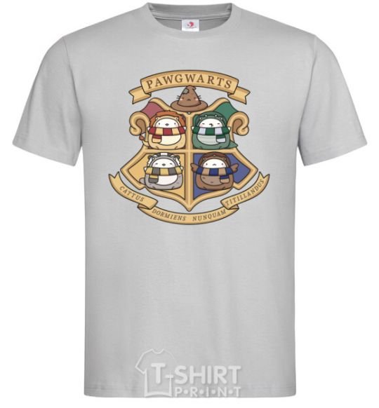 Men's T-Shirt Pawgwarts Harry Potter grey фото