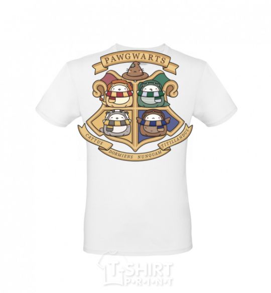 Men's T-Shirt Pawgwarts Harry Potter White фото