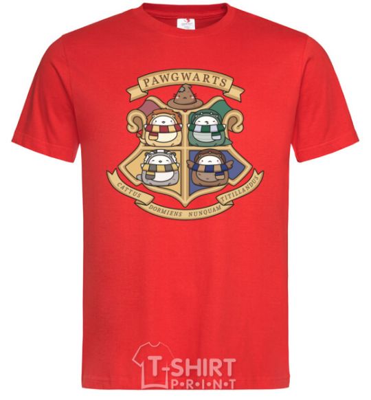 Men's T-Shirt Pawgwarts Harry Potter red фото