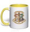 Mug with a colored handle Pawgwarts Harry Potter yellow фото