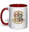 Mug with a colored handle Pawgwarts Harry Potter red фото