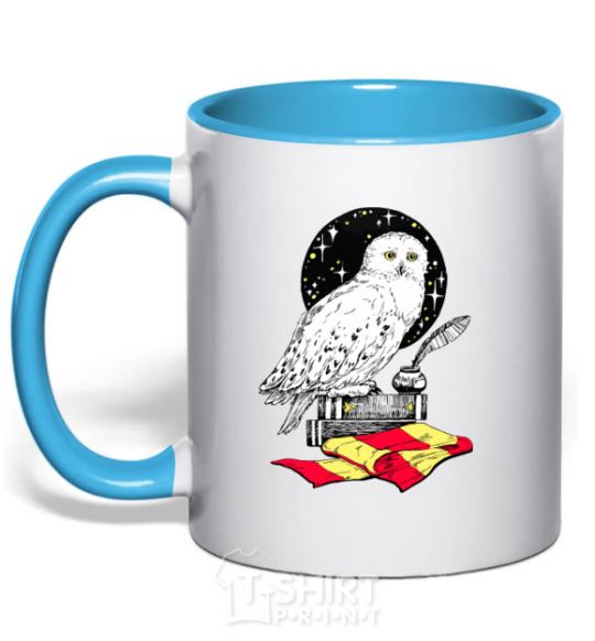 Mug with a colored handle A Harry Potter boucle sky-blue фото