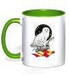 Mug with a colored handle A Harry Potter boucle kelly-green фото