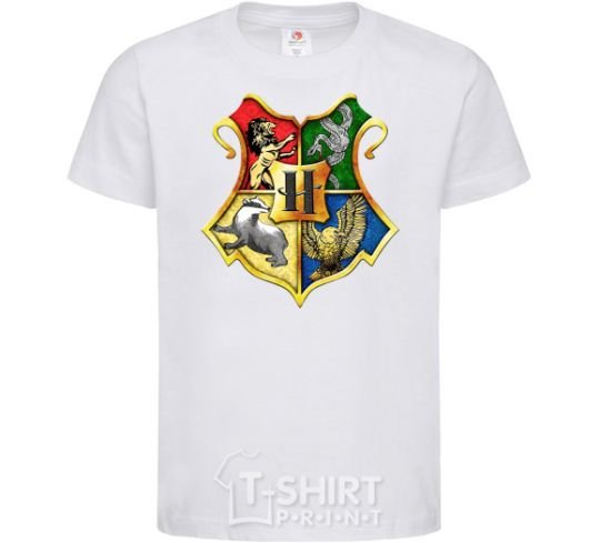 Kids T-shirt Hogwarts crest White фото
