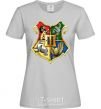 Women's T-shirt Hogwarts crest grey фото