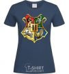 Women's T-shirt Hogwarts crest navy-blue фото