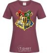 Women's T-shirt Hogwarts crest burgundy фото