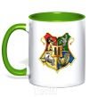 Mug with a colored handle Hogwarts crest kelly-green фото