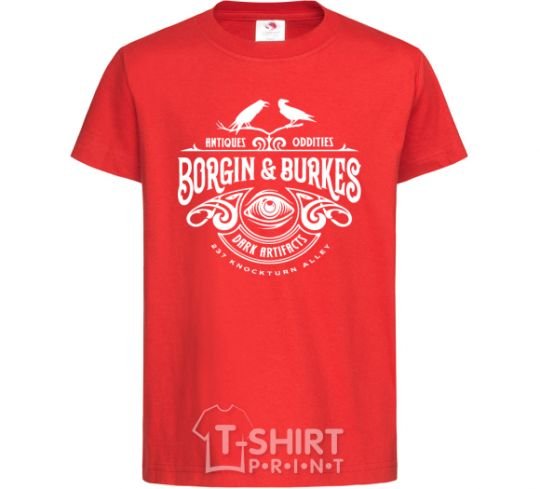 Kids T-shirt Borgin and burkes Harry Potter red фото