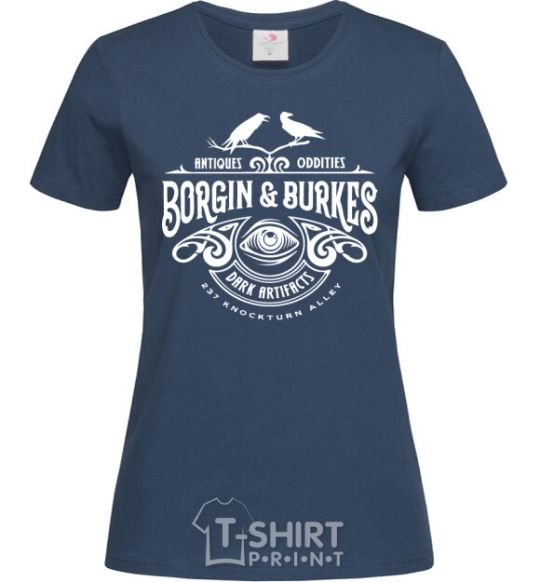 Женская футболка Borgin and burkes Гарри Поттер Темно-синий фото