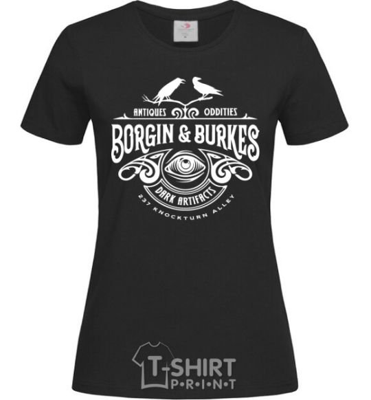 Женская футболка Borgin and burkes Гарри Поттер Черный фото