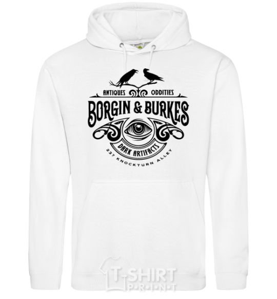 Men`s hoodie Borgin and burkes Harry Potter White фото