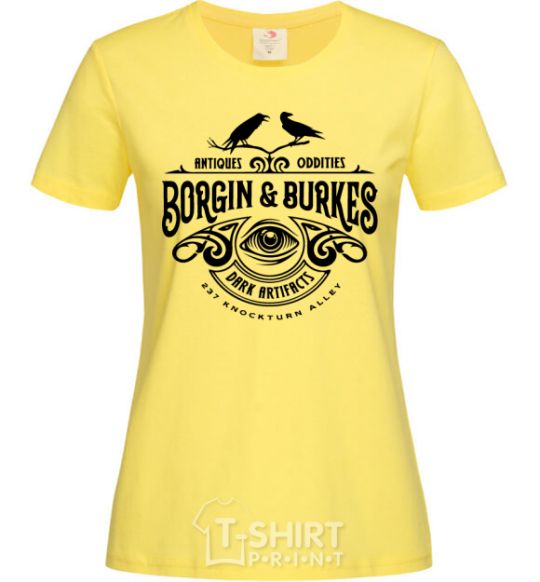 Женская футболка Borgin and burkes Гарри Поттер Лимонный фото