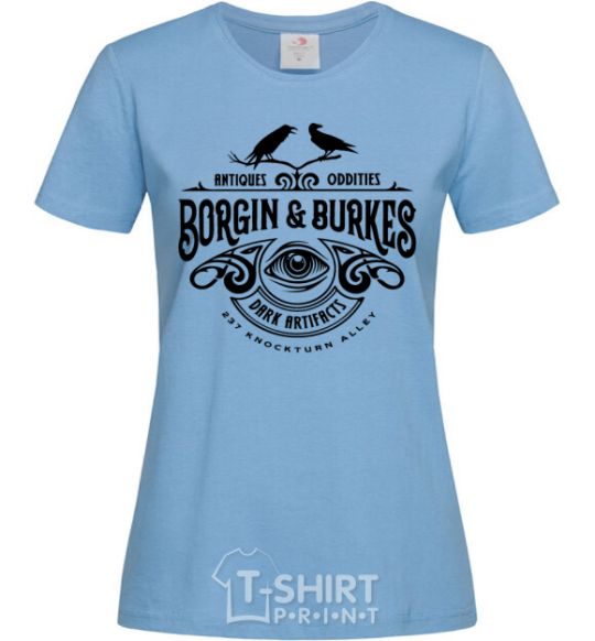 Женская футболка Borgin and burkes Гарри Поттер Голубой фото