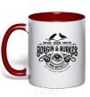 Mug with a colored handle Borgin and burkes Harry Potter red фото