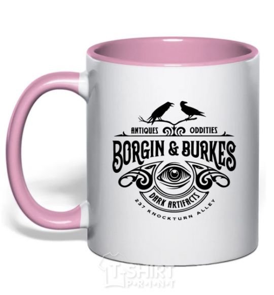 Mug with a colored handle Borgin and burkes Harry Potter light-pink фото