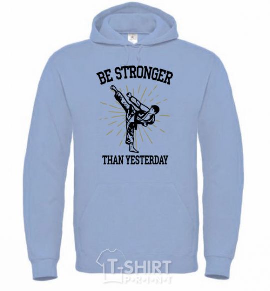 Men`s hoodie Strongest sky-blue фото