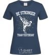 Women's T-shirt Strongest navy-blue фото