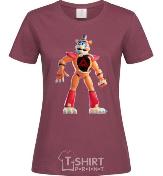 Women's T-shirt FNAF Funko burgundy фото