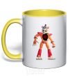 Mug with a colored handle FNAF Funko yellow фото