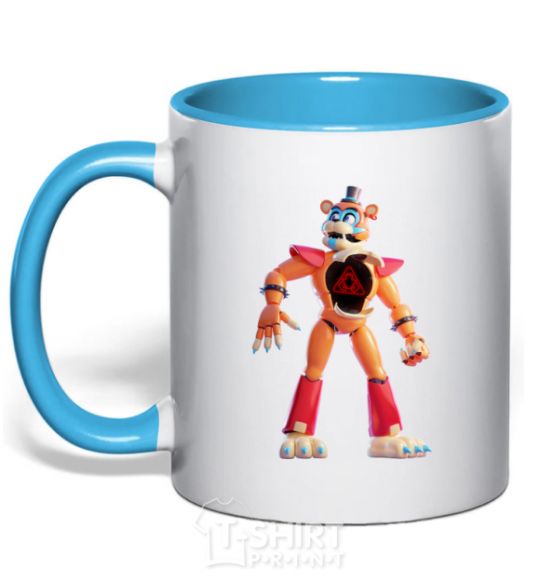 Mug with a colored handle FNAF Funko sky-blue фото