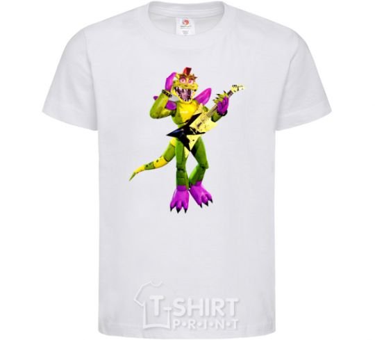 Kids T-shirt Glamrock Monty 5 Nights with Freddy White фото