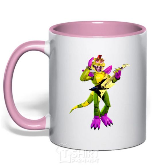 Mug with a colored handle Glamrock Monty 5 Nights with Freddy light-pink фото