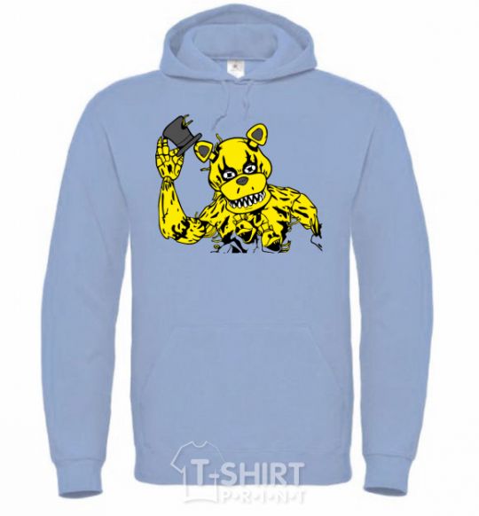 Men`s hoodie Golden Freddy sky-blue фото