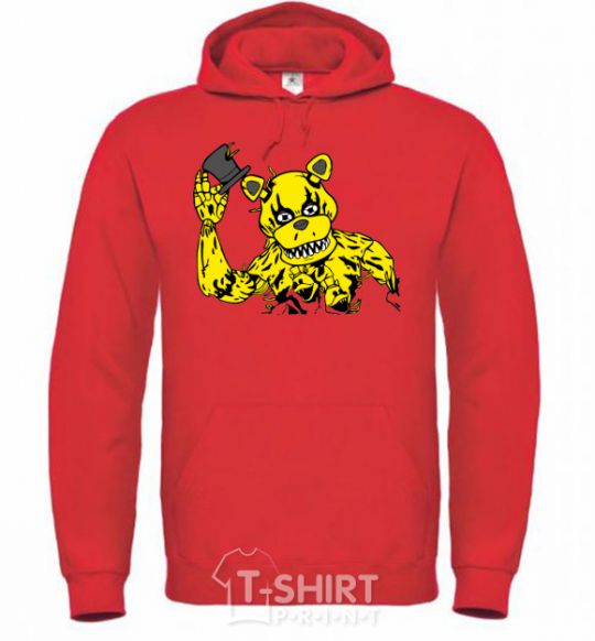 Men`s hoodie Golden Freddy bright-red фото