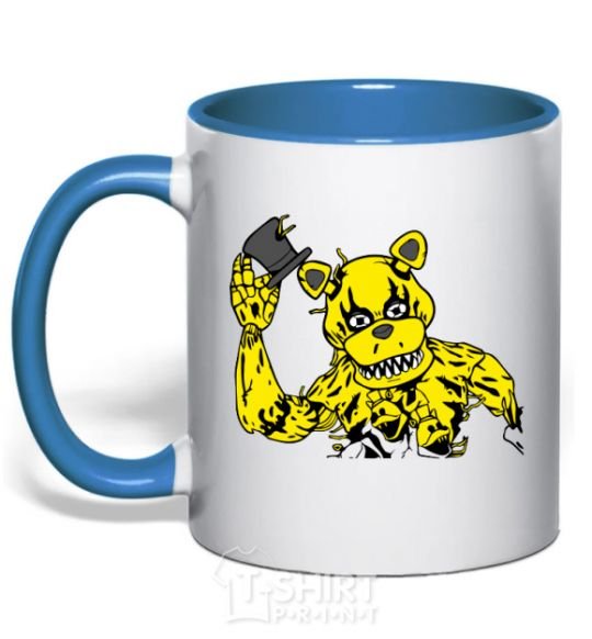 Mug with a colored handle Golden Freddy royal-blue фото