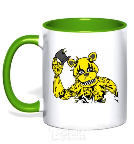 Mug with a colored handle Golden Freddy kelly-green фото