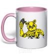 Mug with a colored handle Golden Freddy light-pink фото