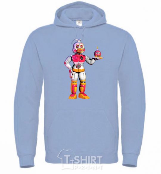 Men`s hoodie Chicka Fnaf sky-blue фото