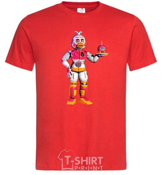 Men's T-Shirt Chicka Fnaf red фото