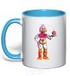 Mug with a colored handle Chicka Fnaf sky-blue фото