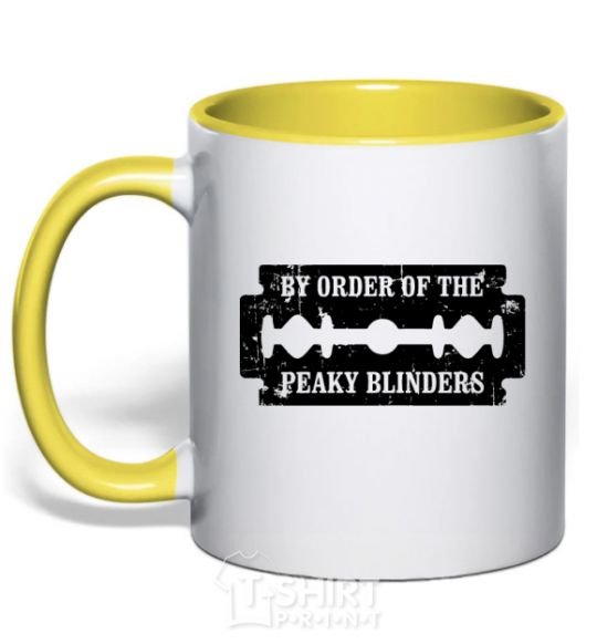 Чашка с цветной ручкой By order of the peakly blinders Солнечно желтый фото